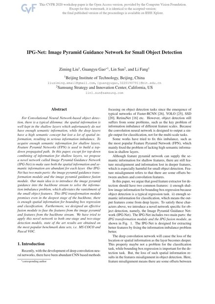 First page of the IPG-Net paper