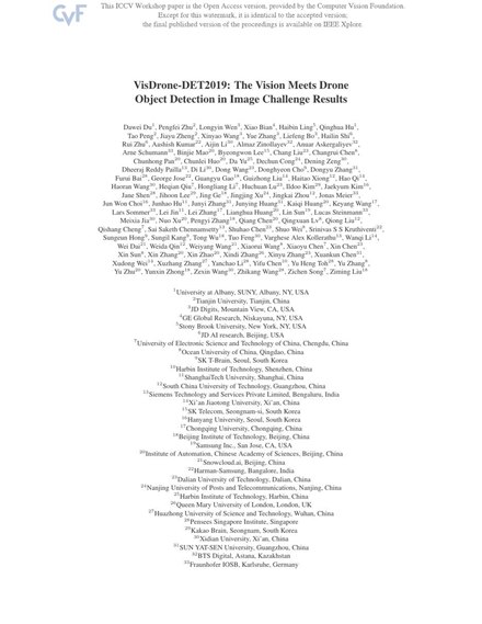 First page of the VisDrone-DET2019 report